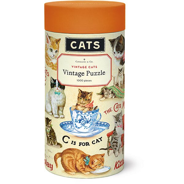 Vintage Cats 1000 Piece Puzzle - Merry PigletsCavallini Papers & Co.