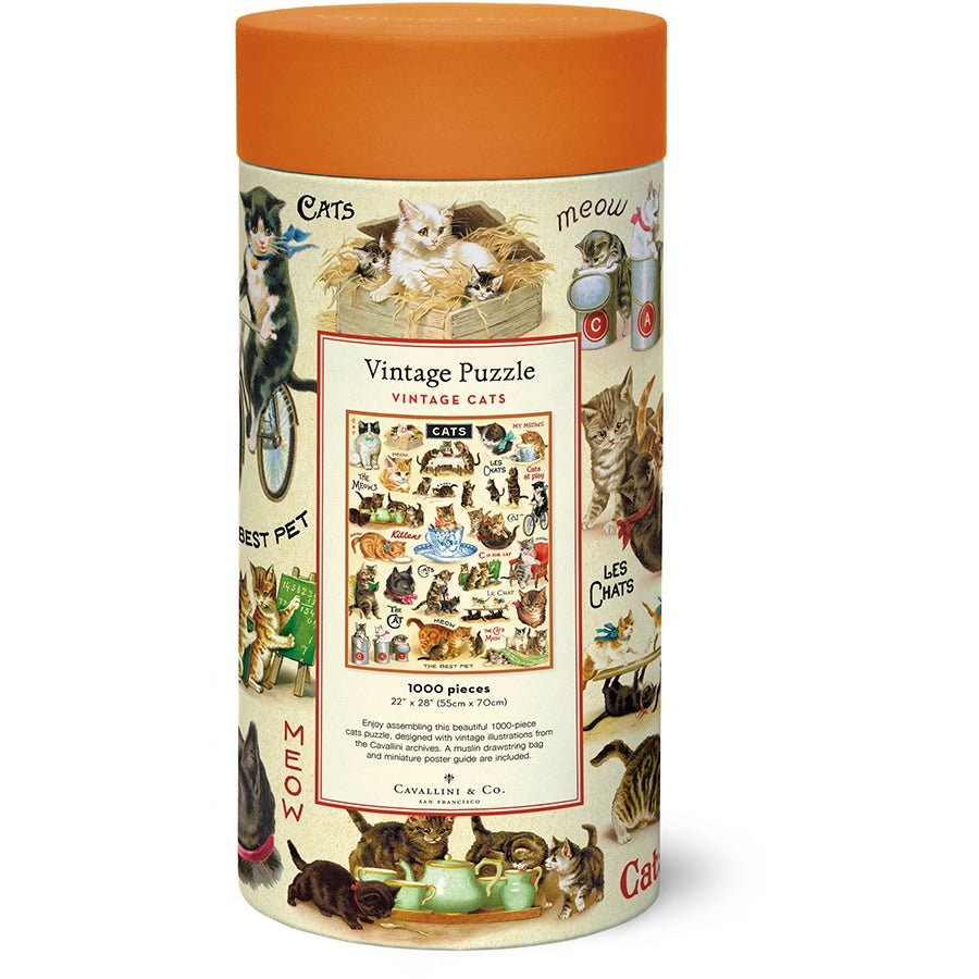 Vintage Cats 1000 Piece Puzzle - Merry PigletsCavallini Papers & Co.