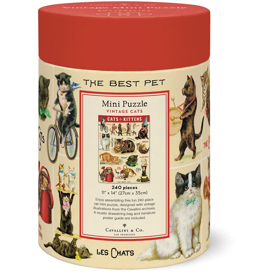 Vintage Cats Mini Puzzle - Merry PigletsCavallini Papers & Co.