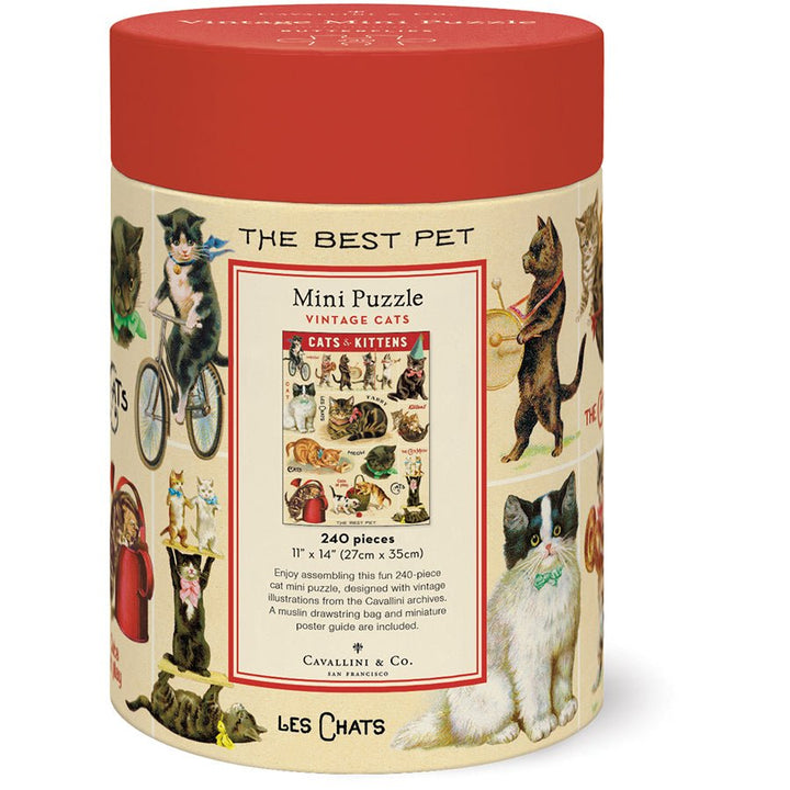Vintage Cats Mini Puzzle - Merry PigletsCavallini Papers & Co.