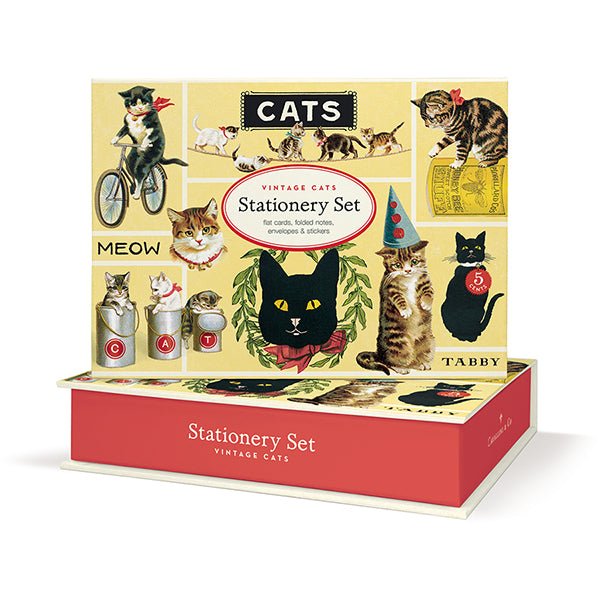 Vintage Cats Stationery Set - Merry PigletsCavallini Papers & Co.