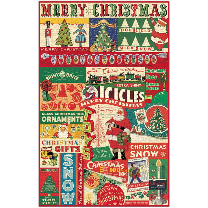 Vintage Christmas 500 Piece Puzzle - Merry PigletsCavallini Papers & Co.