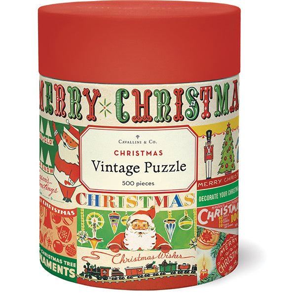 Vintage Christmas 500 Piece Puzzle - Merry PigletsCavallini Papers & Co.