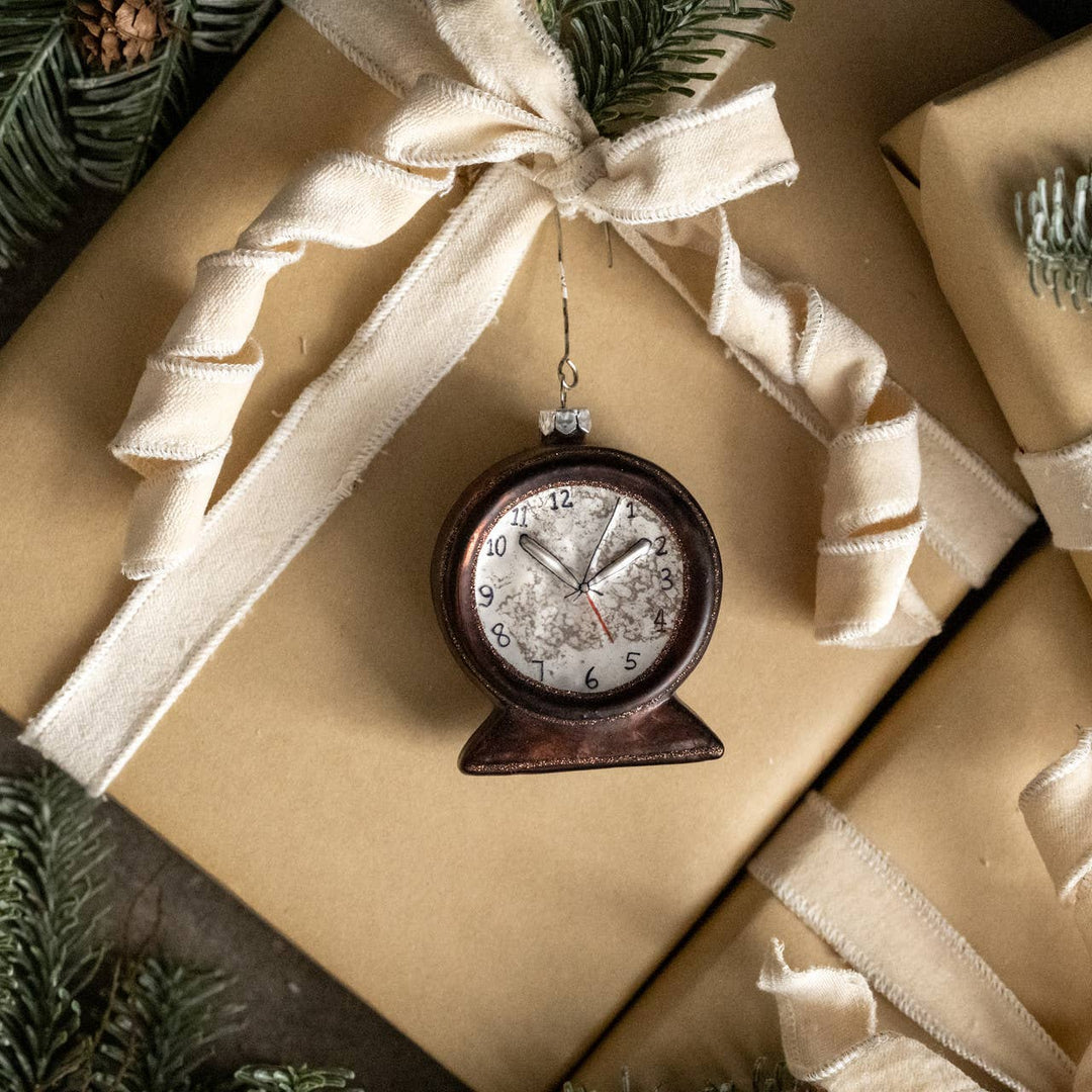 Vintage Clock Ornament - Merry PigletsRagon House