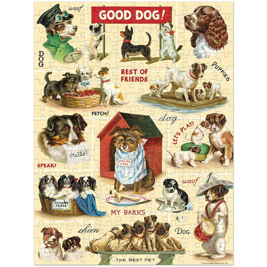 Vintage Dogs Mini Puzzle - Merry PigletsCavallini Papers & Co.