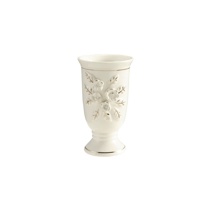 Vintage Reproduction White and Gold Vase - Merry PigletsCreative Co - Op