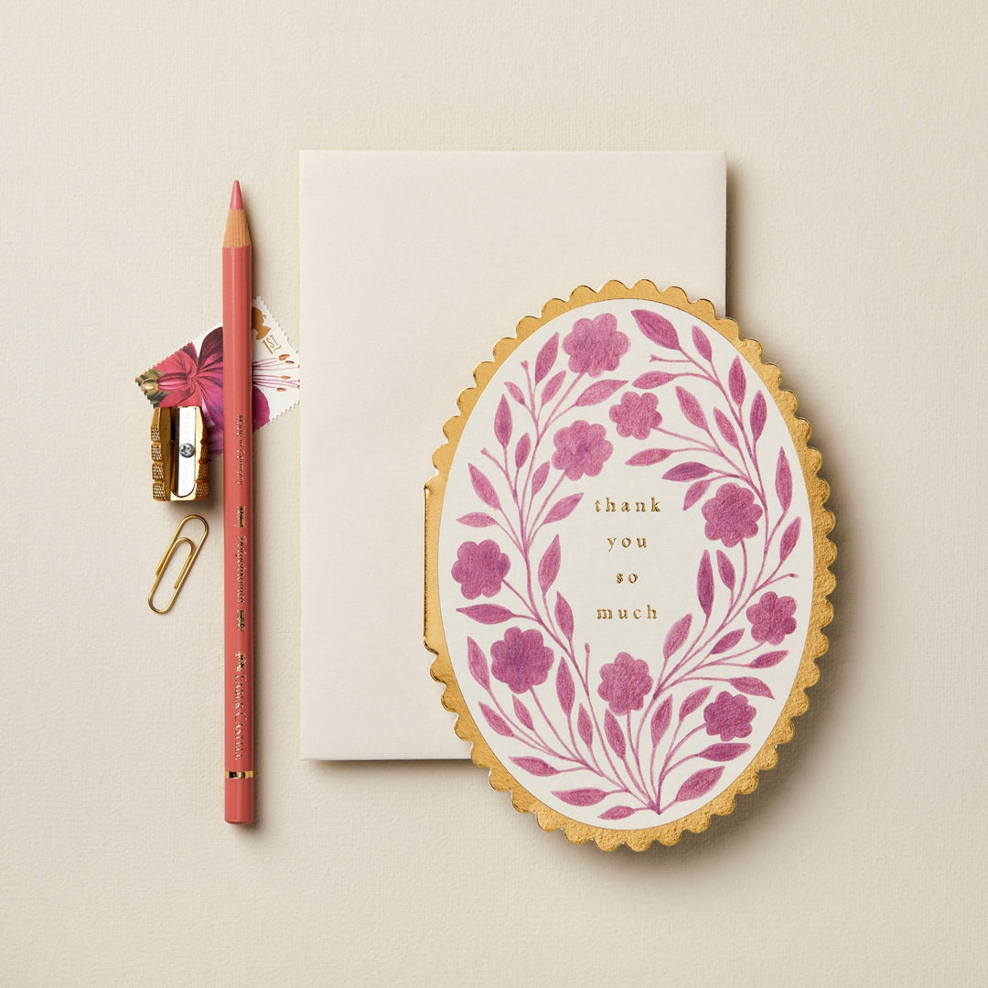 Violet Thank You So Much Greeting Card - Merry PigletsWanderlust Paper Co