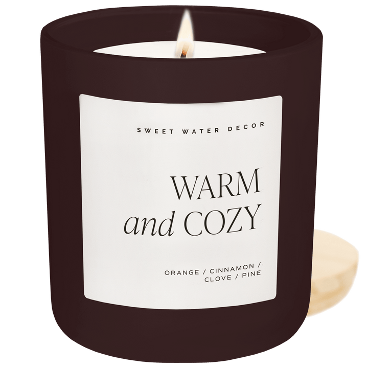 Warm and Cozy Brown Matte Candle - Merry PigletsSweet Water Decor
