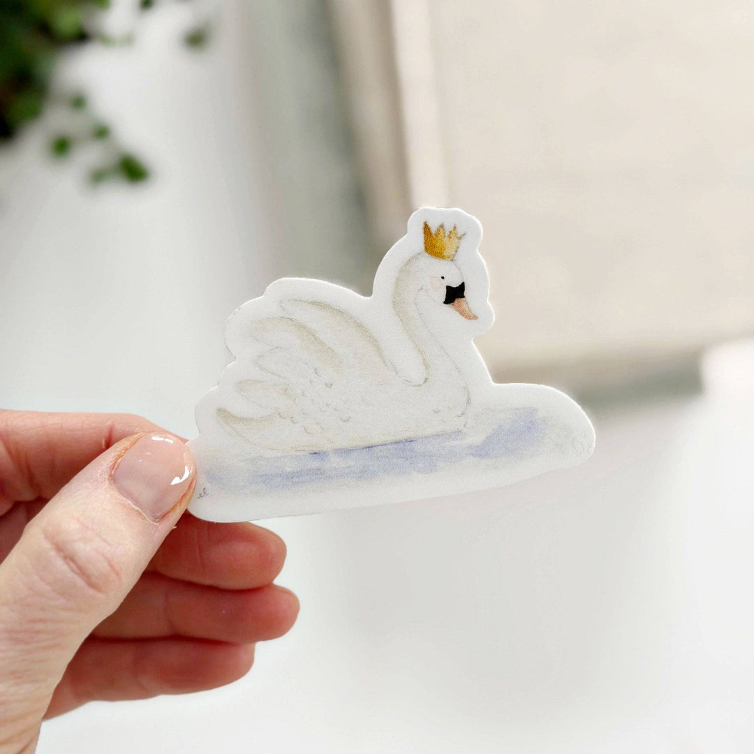 Watercolor Swan Sticker - Merry Pigletsemily lex studio
