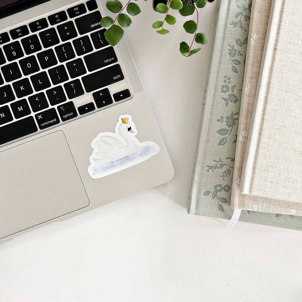Watercolor Swan Sticker - Merry Pigletsemily lex studio