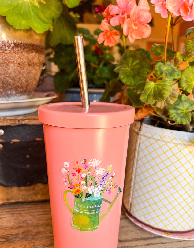 Watering Can Clear Sticker - Merry PigletsKatie Daisy