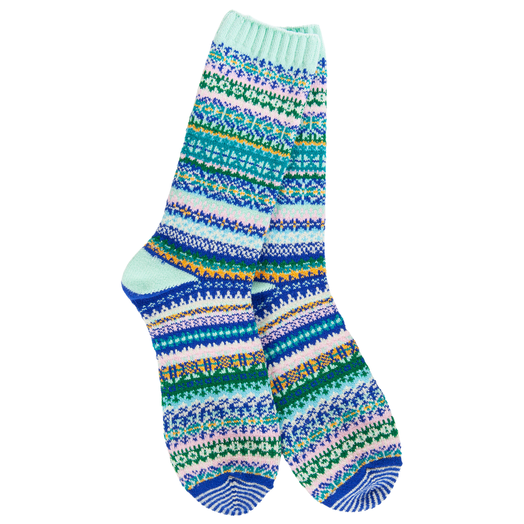 Weekend Nordic Mint Crew Socks - Merry PigletsWorld's Softest Socks