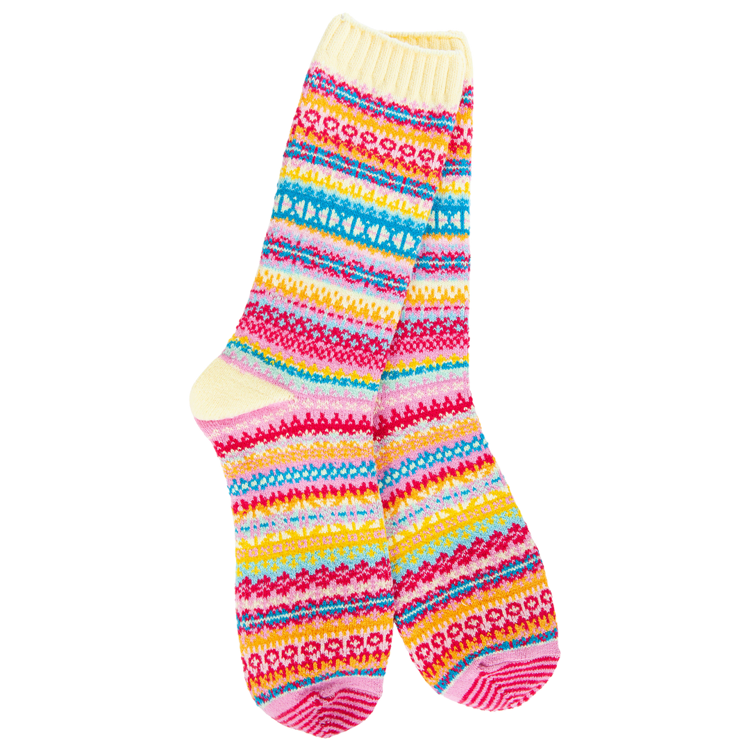 Weekend Nordic Whimsy Crew Socks - Merry PigletsWorld's Softest Socks
