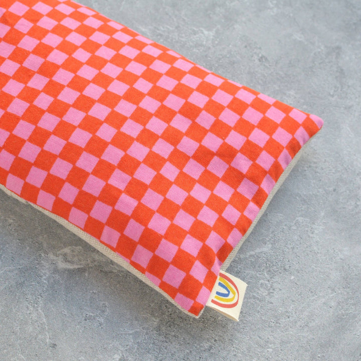 Weighted Lavender Eye Pillow: Pink Checkerboard - Merry PigletsMinor Thread
