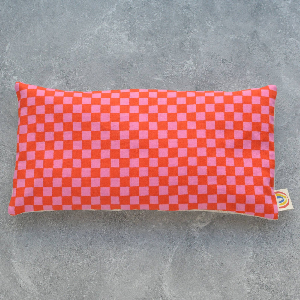 Weighted Lavender Eye Pillow: Pink Checkerboard - Merry PigletsMinor Thread