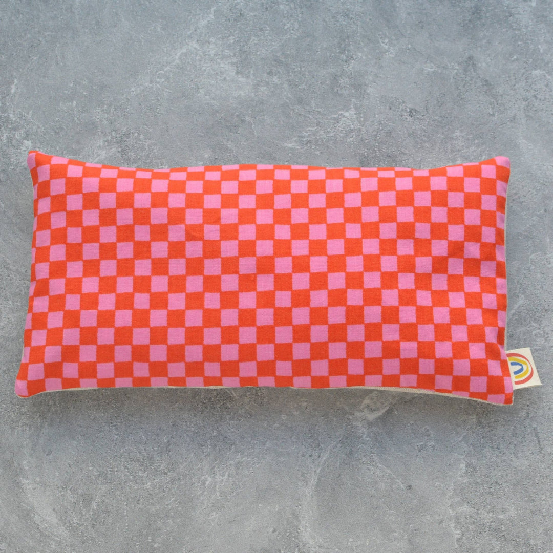Weighted Lavender Eye Pillow: Pink Checkerboard - Merry PigletsMinor Thread