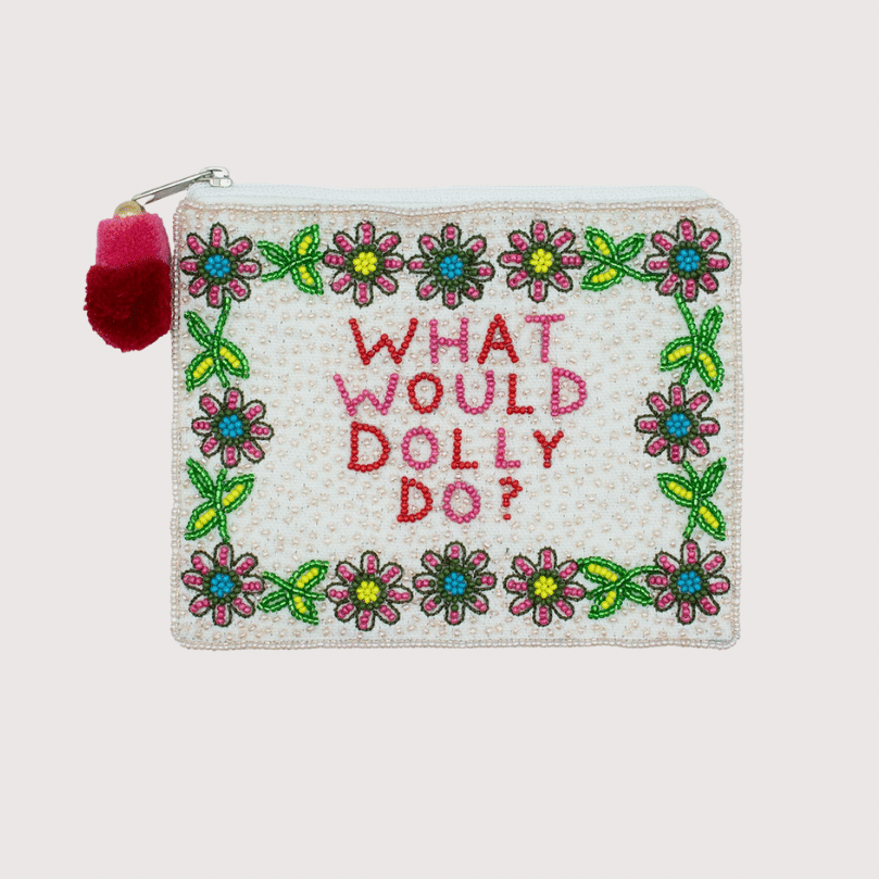 What Would Dolly Do Floral Beaded Coin Purse - Merry PigletsPizzazz, Inc.
