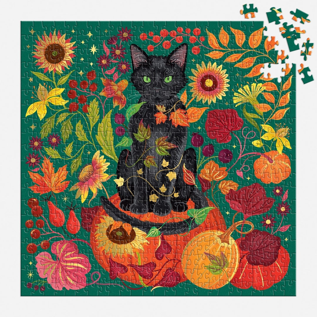 Whiskers of Autumn 500 Piece Foil Puzzle - Merry PigletsGalison