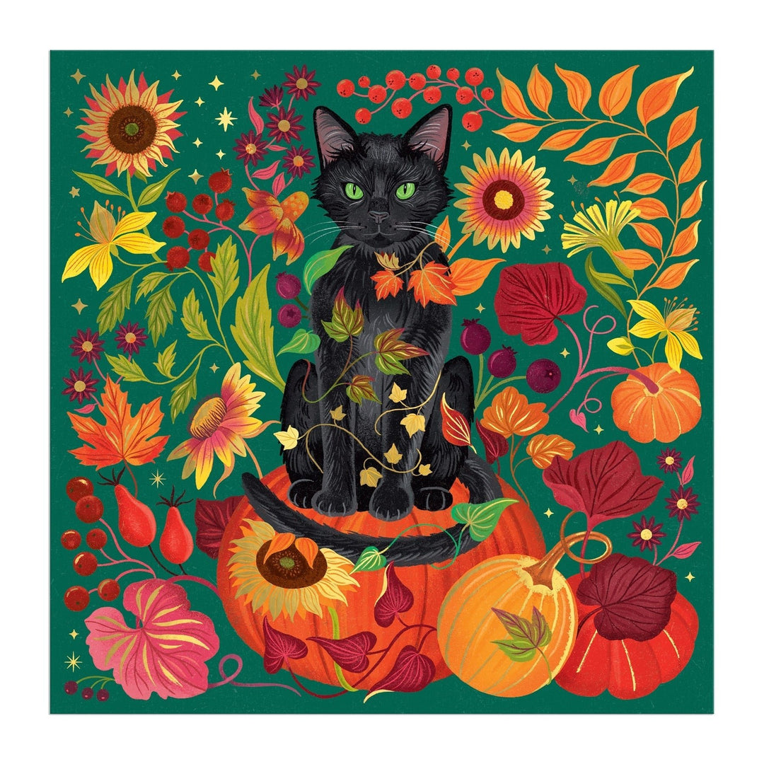 Whiskers of Autumn 500 Piece Foil Puzzle - Merry PigletsGalison