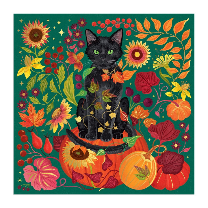 Whiskers of Autumn 500 Piece Foil Puzzle - Merry PigletsGalison