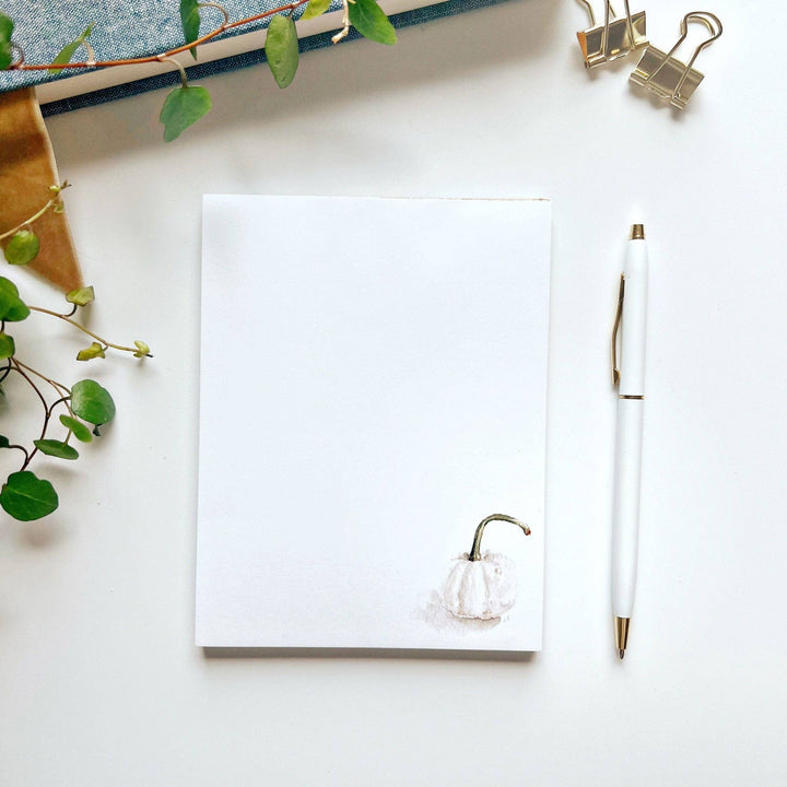 White Pumpkin Notepad - Merry Pigletsemily lex studio