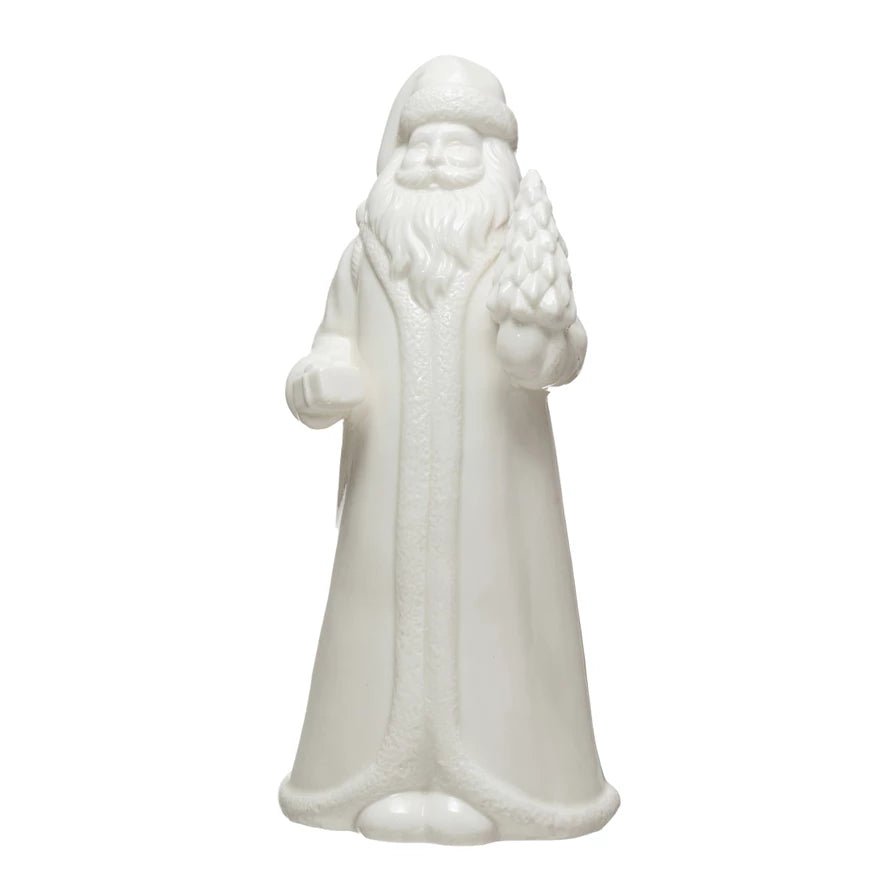 White Stoneware Santa - Merry PigletsMerry Piglets