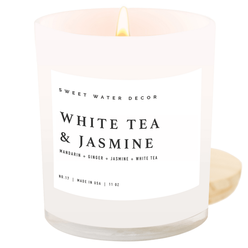 White Tea and Jasmine Soy Candle - Merry PigletsSweet Water Decor