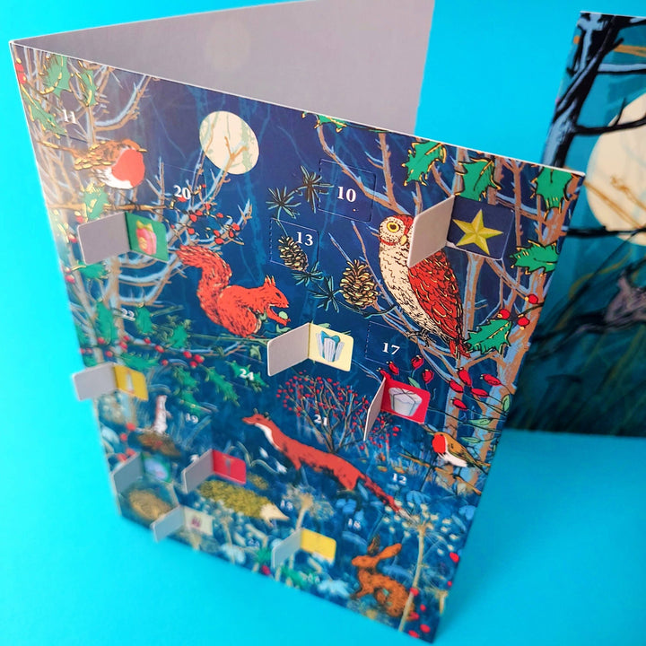 Winter Animals Advent Calendar Greeting Card - Merry PigletsRoger La Borde
