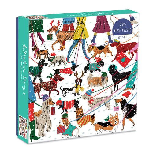 Winter Dogs 500 Piece Puzzle - Merry PigletsChronicle Books