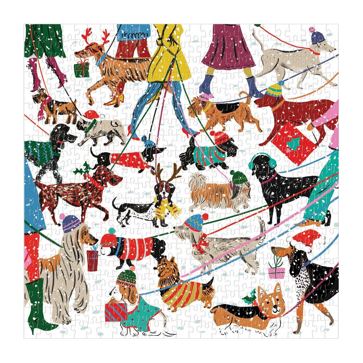 Winter Dogs 500 Piece Puzzle - Merry PigletsChronicle Books