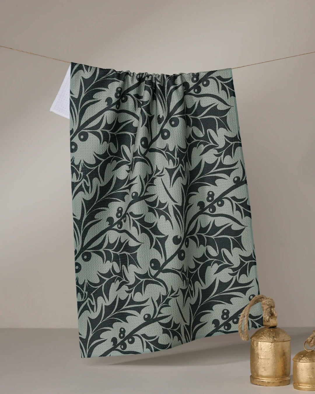 Winter Foliage Tea Towel - Merry PigletsGeometry
