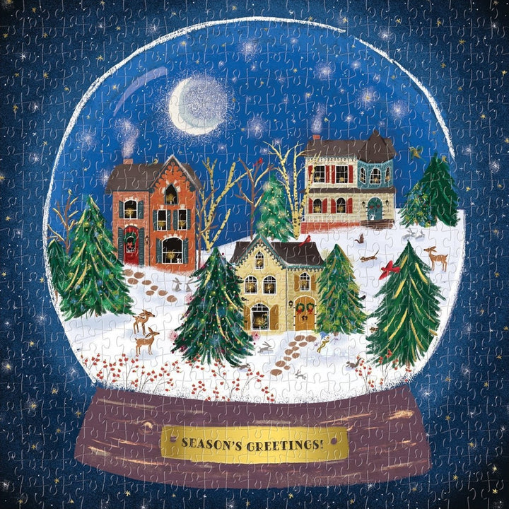 Winter Snow Globe 500 Piece Puzzle - Merry PigletsChronicle Books