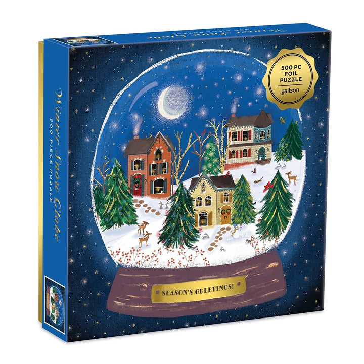 Winter Snow Globe 500 Piece Puzzle - Merry PigletsChronicle Books