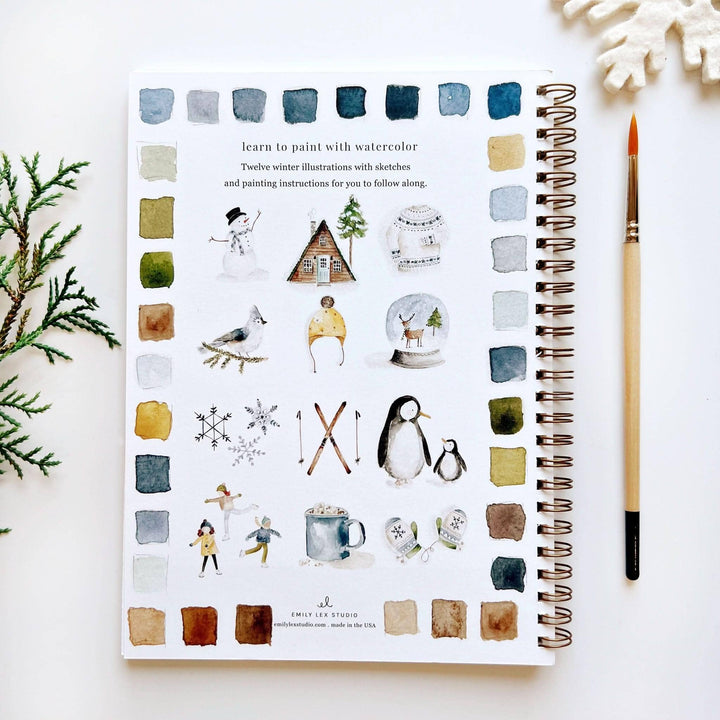 Winter Watercolor Workbook - Merry Pigletsemily lex studio