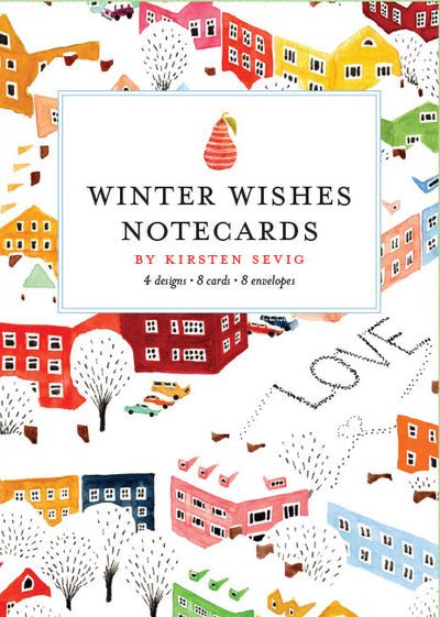 Winter Wishes Notecards - Merry PigletsSkandisk