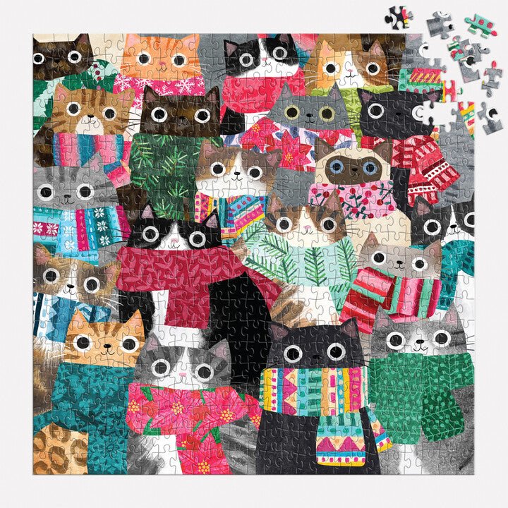 Wintry Cats Puzzle - Merry PigletsGalison