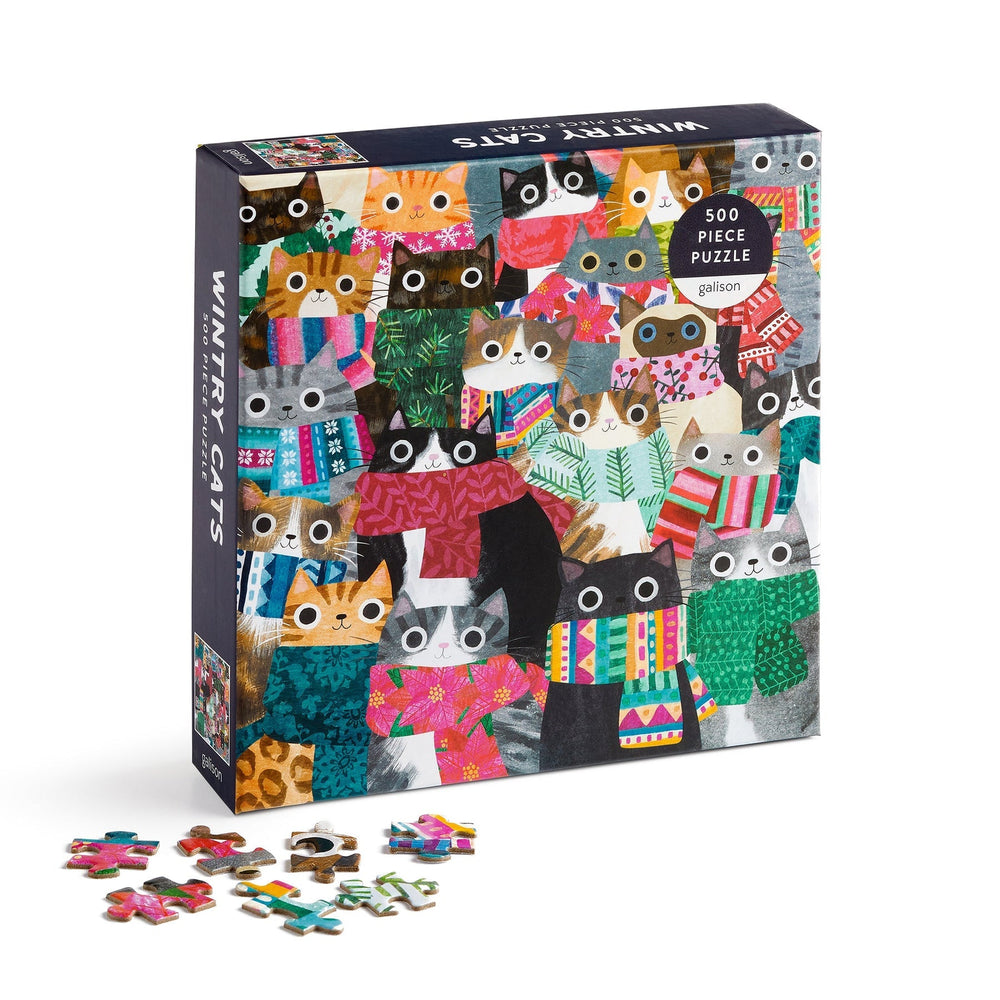 Wintry Cats Puzzle - Merry PigletsGalison