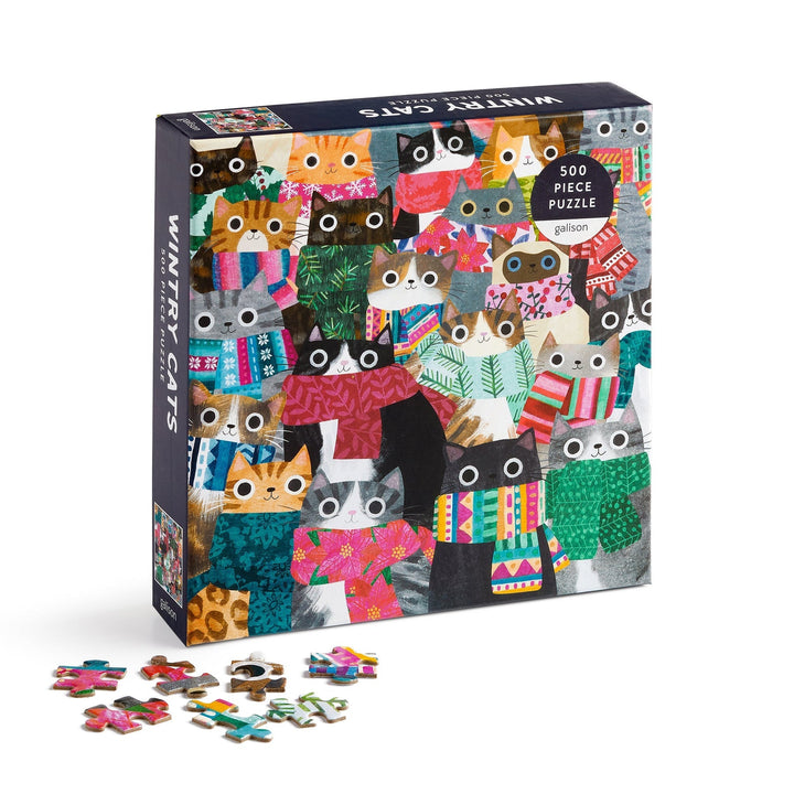 Wintry Cats Puzzle - Merry PigletsGalison