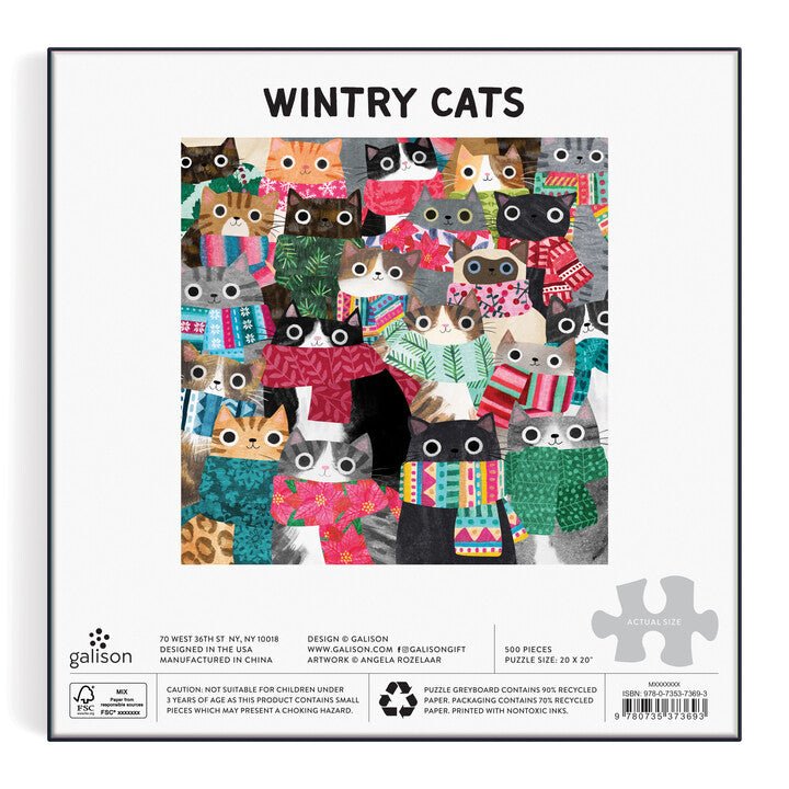 Wintry Cats Puzzle - Merry PigletsGalison