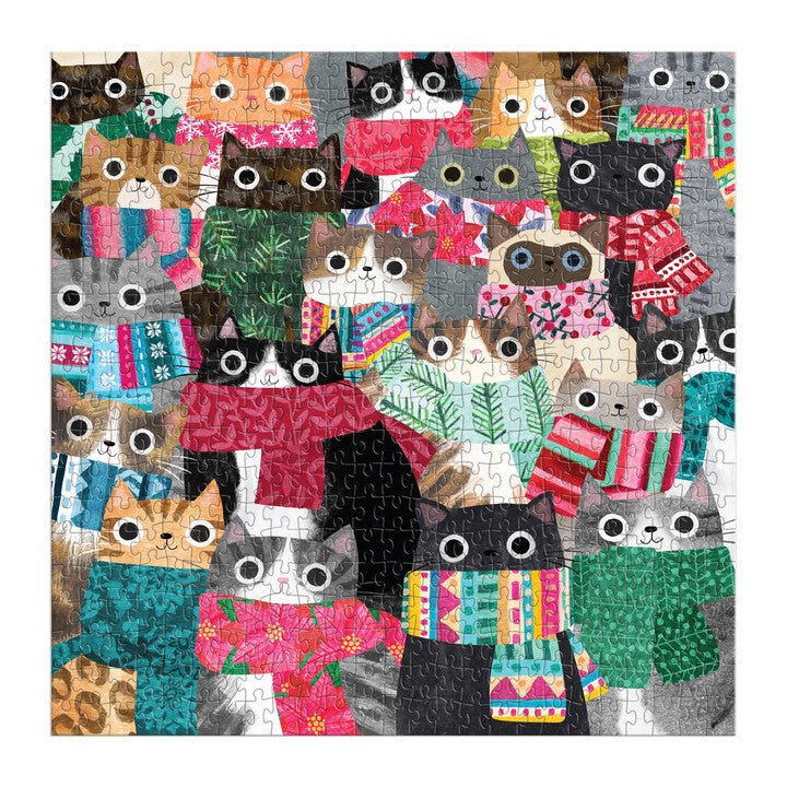 Wintry Cats Puzzle - Merry PigletsGalison