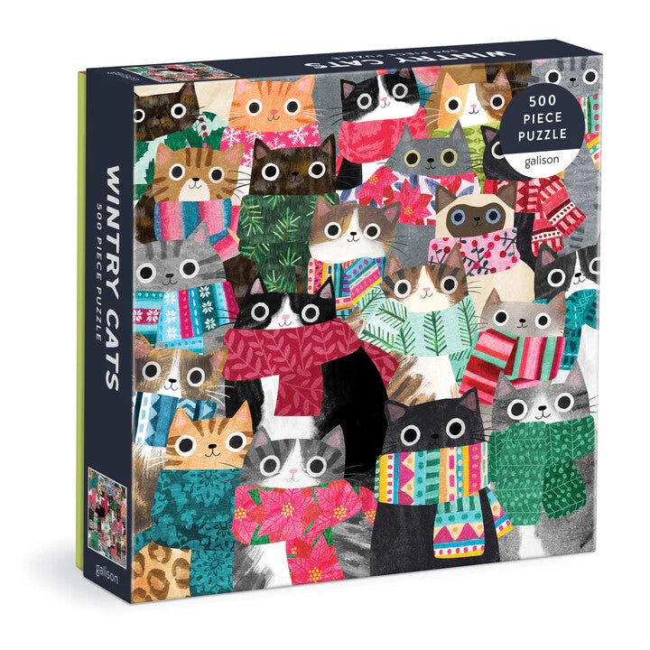 Wintry Cats Puzzle - Merry PigletsGalison
