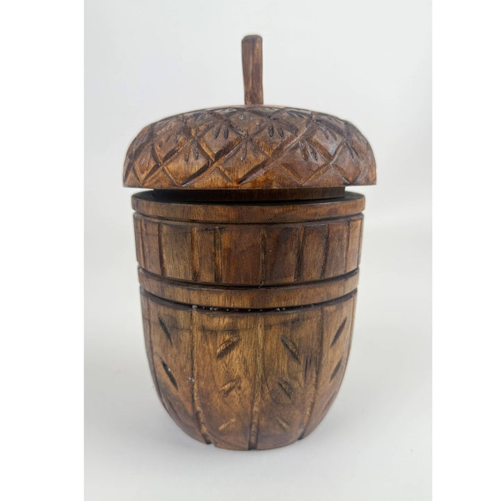 Wood Acorn Carved Fall Candle - Merry PigletsAndaluca