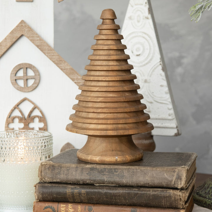 Wood Grooved Pine Tree - Merry PigletsRagon House