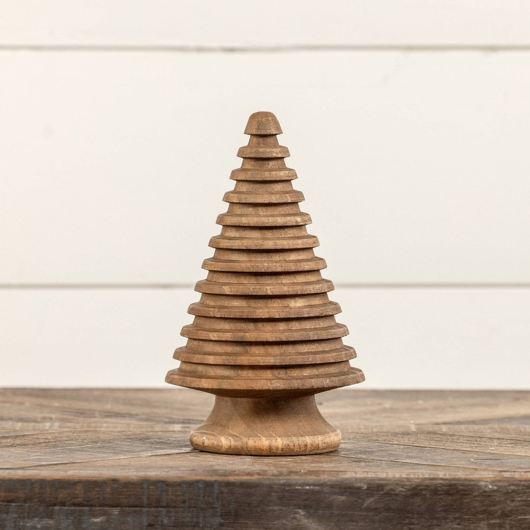 Wood Grooved Pine Tree - Merry PigletsRagon House