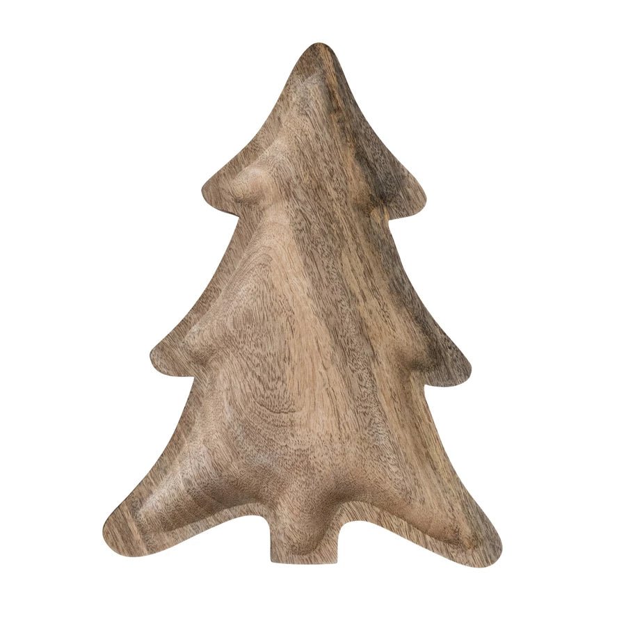 Wood Tree Shaped Tray - Merry PigletsCreative Co - Op