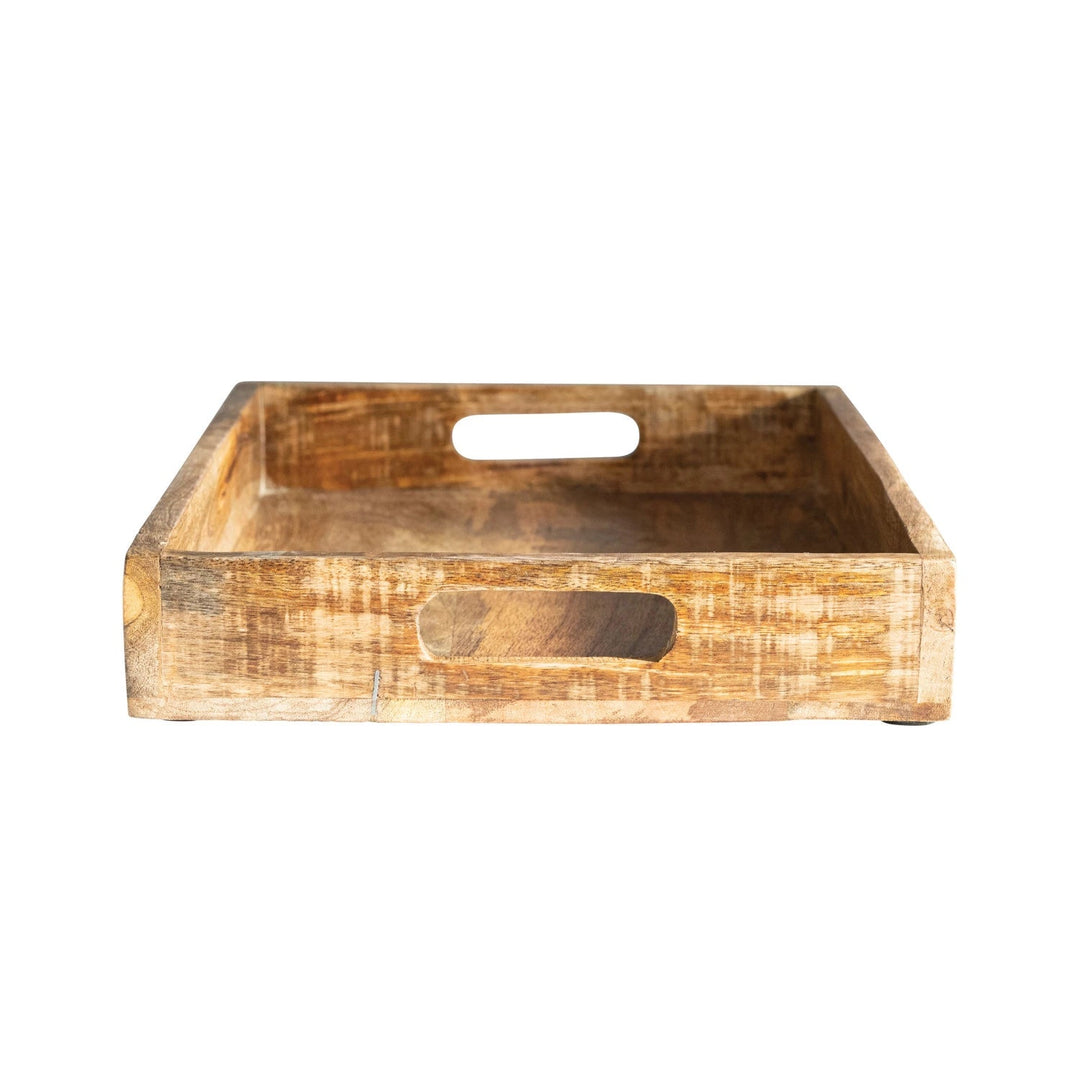 Wood Wildflower Tray with Handles - Merry PigletsCreative Co - Op