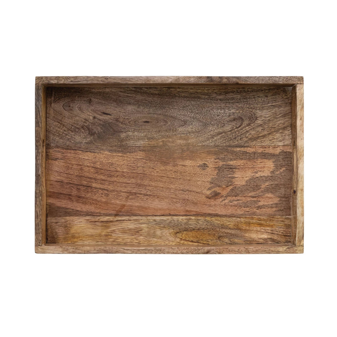 Wood Wildflower Tray with Handles - Merry PigletsCreative Co - Op
