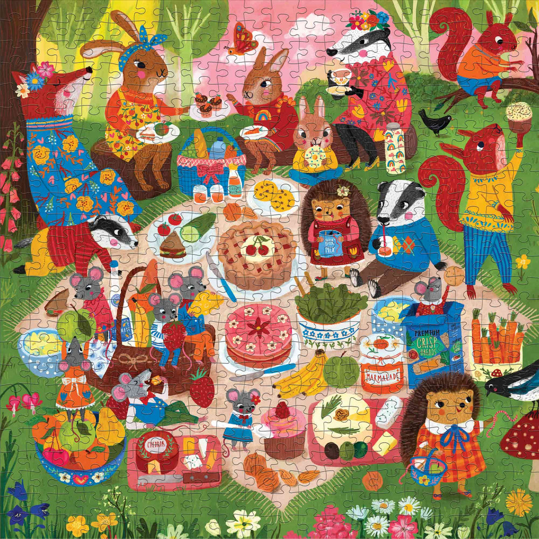 Woodland Picnic 500 Piece Puzzle - Merry PigletsMudpuppy