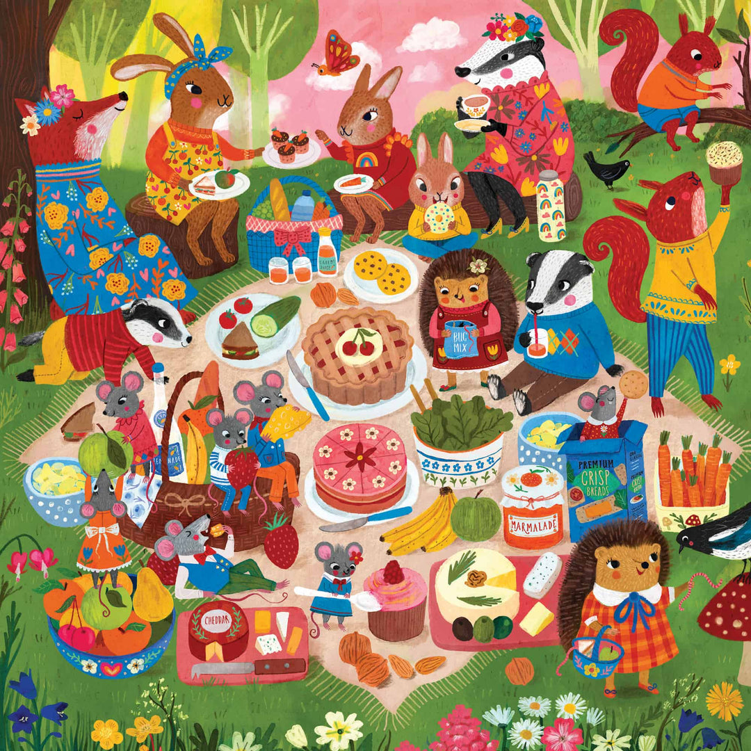 Woodland Picnic 500 Piece Puzzle - Merry PigletsMudpuppy