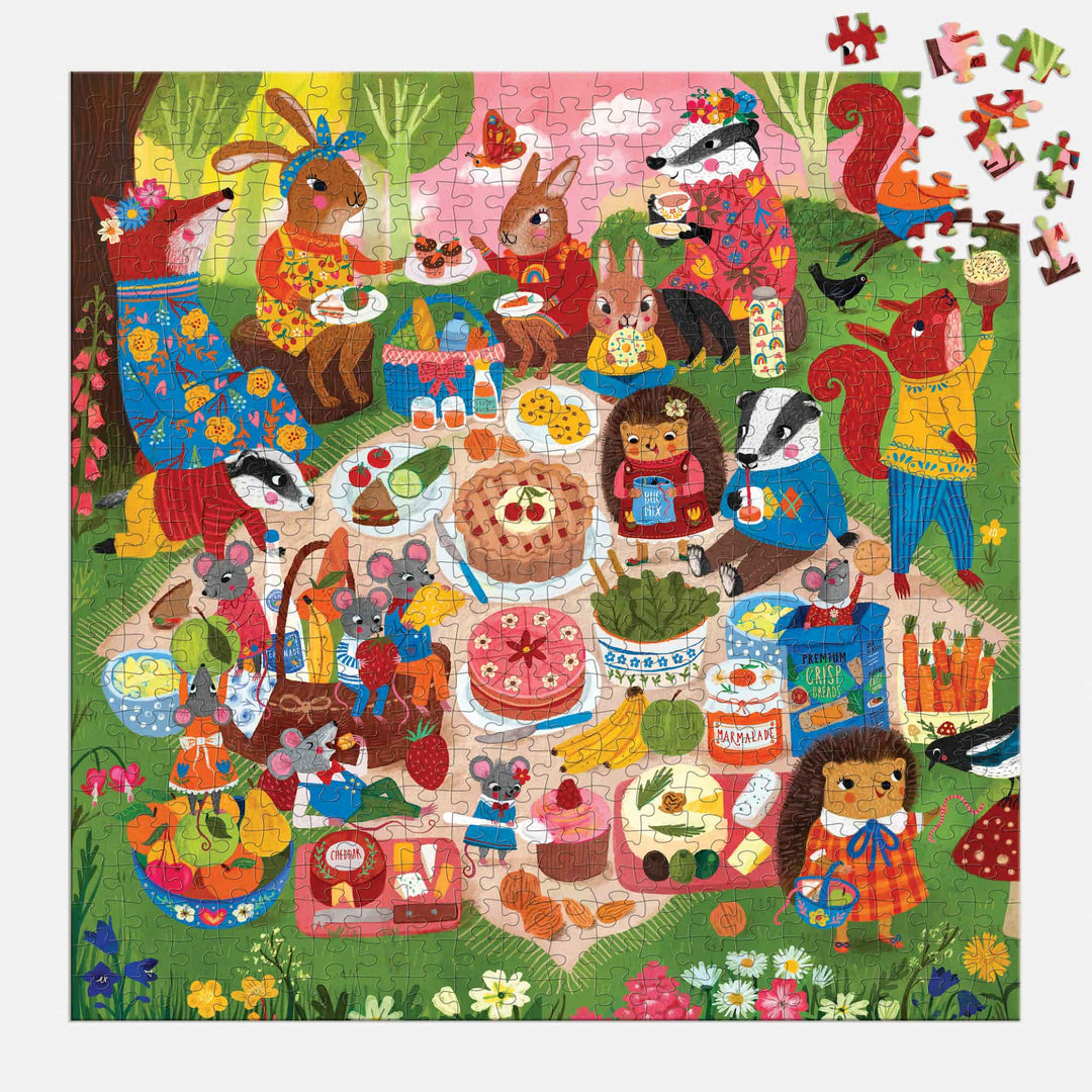 Woodland Picnic 500 Piece Puzzle - Merry PigletsMudpuppy